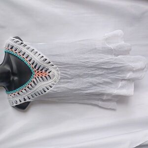 Dasayo Boho Crochet Top Beach Cover Up  Medium/Large Costal Festival, 23" PTP